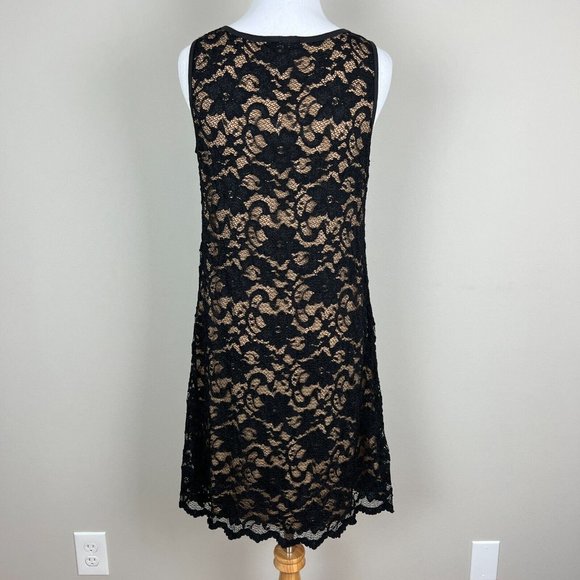 Karen Kane Dress Womens Medium Black Illusion Lace‎ A-Line Mini Cocktail Party - Picture 3 of 14